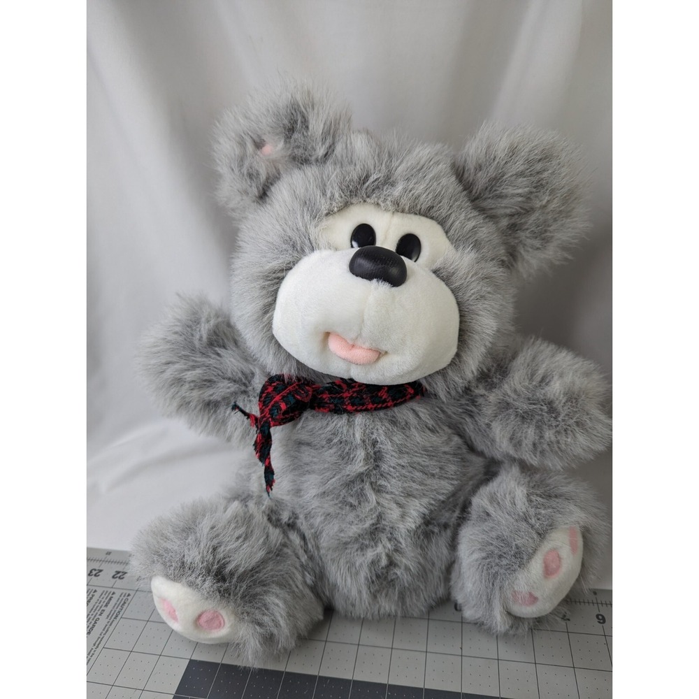 TL Toys Gray Dog Plush 15 Inch Frosted Stuffed Animal Toy